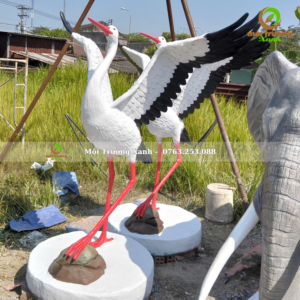 tượng hạc xi măng