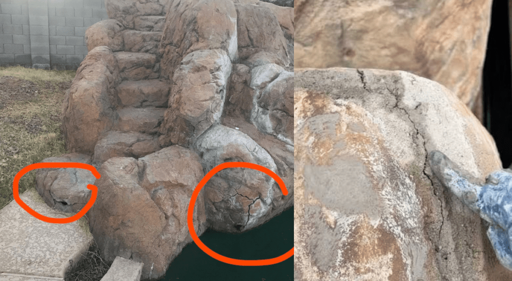 sai lầm khi thi công núi thác nhân tạo