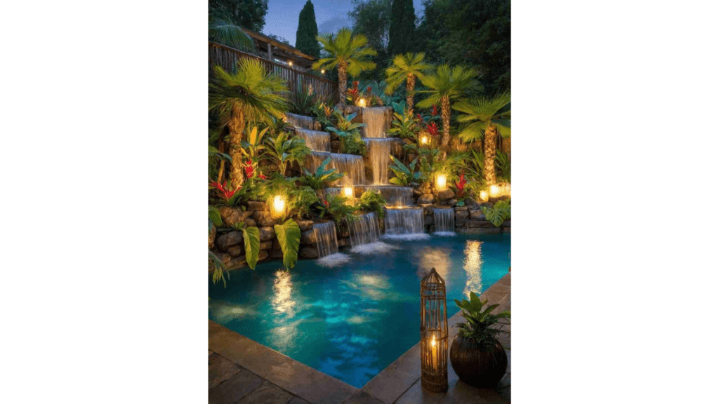 thác nước nhân tạo sân vườn