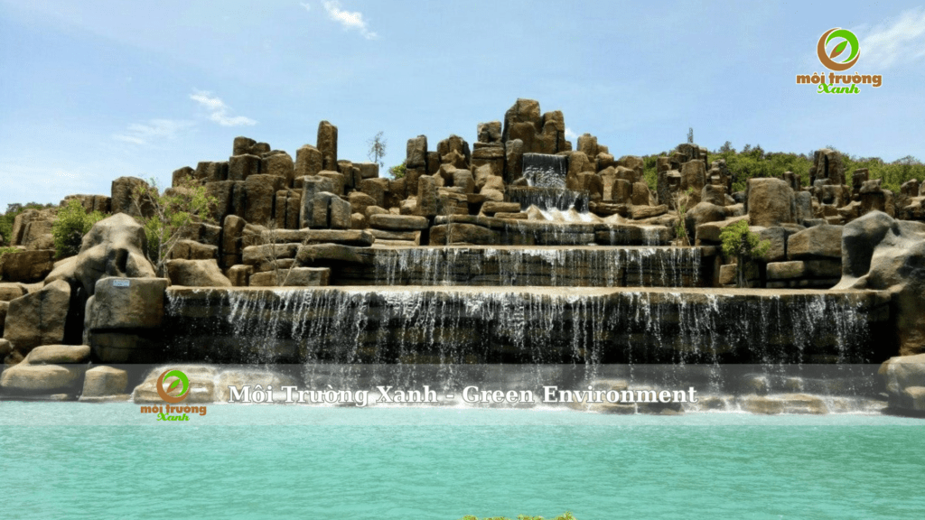 thi công núi thác nhân tạo quy mô lớn