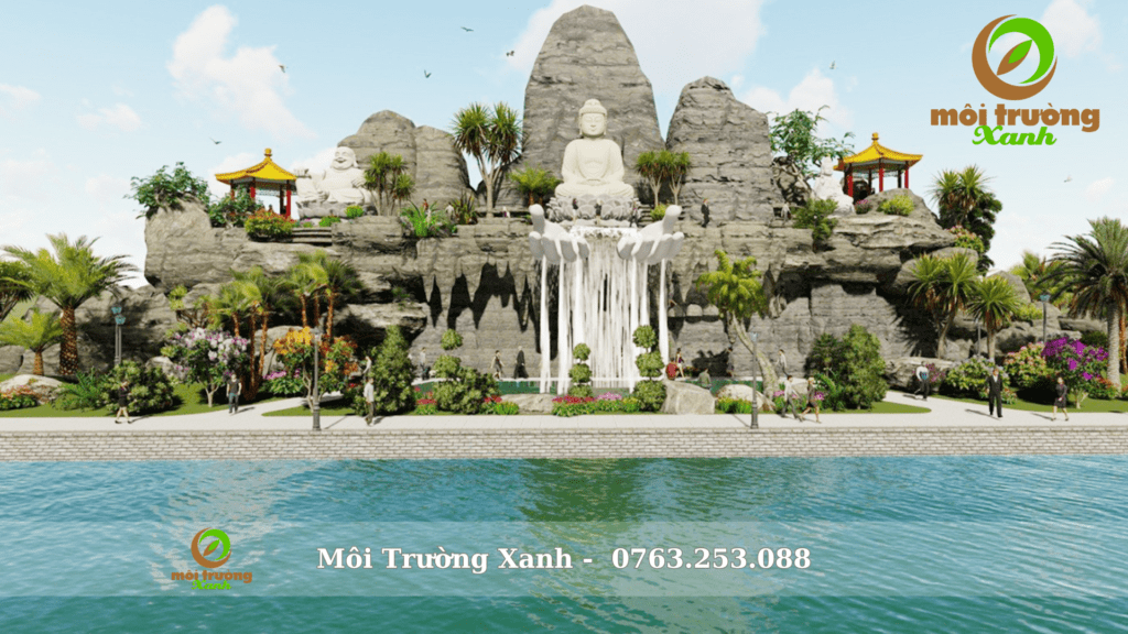 thi công núi thác nhân tạo resort (2)