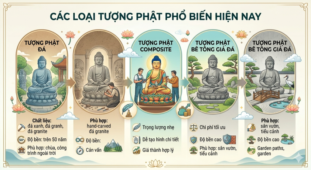 thi công tượng phật miền Bắc