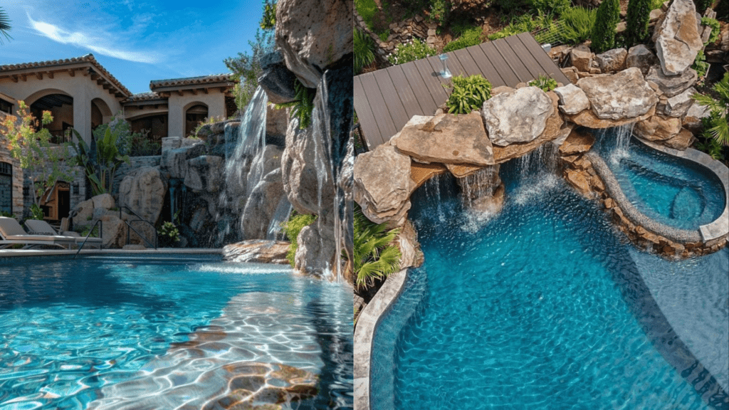 Núi thác nhân tạo cho quán cà phê và nhà hàng