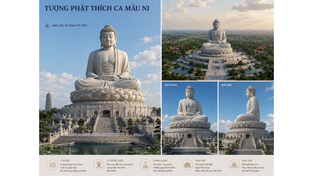 Thi công tượng Phật tại Bắc Ninh – Thiết kế và thi công tượng tâm linh chuyên nghiệp 3 thiết kế tượng Phật tại Bắc Ninh