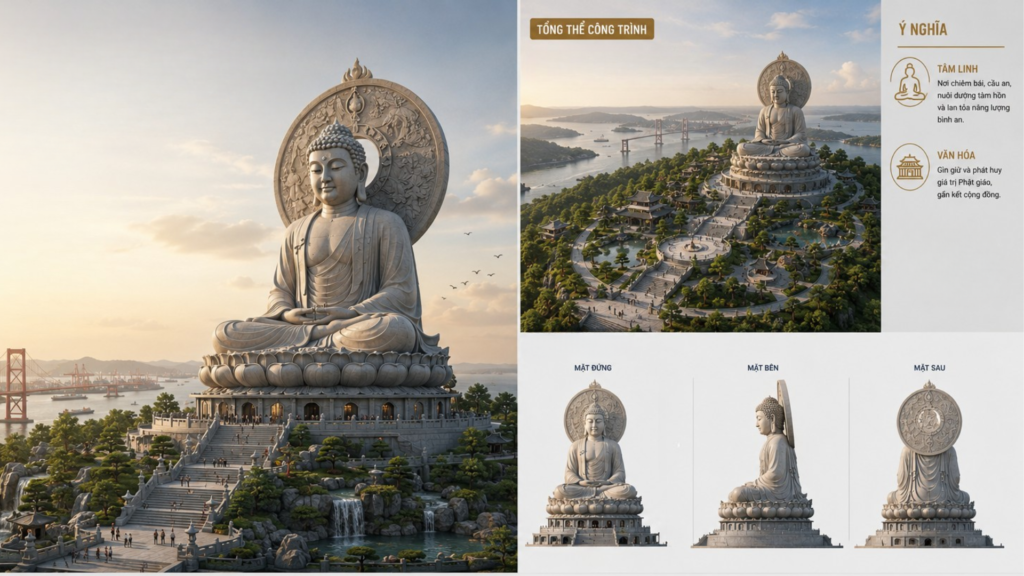 Thi công tượng Phật tại Hải Phòng – Thiết kế và thi công tượng ngoài trời chuyên nghiệp 5 tượng Phật ngoài trời Hải Phòng