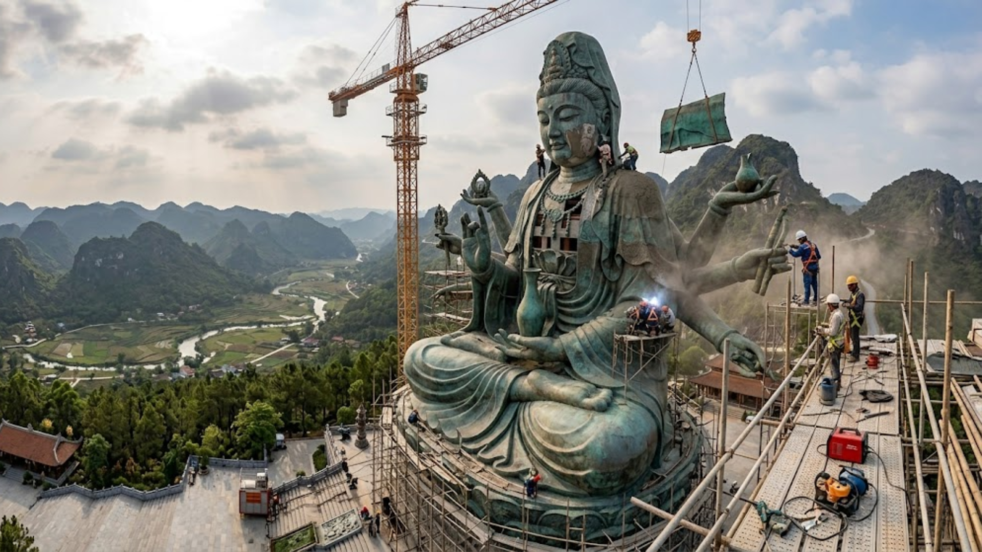 thi công tượng Phật tại Lạng Sơn