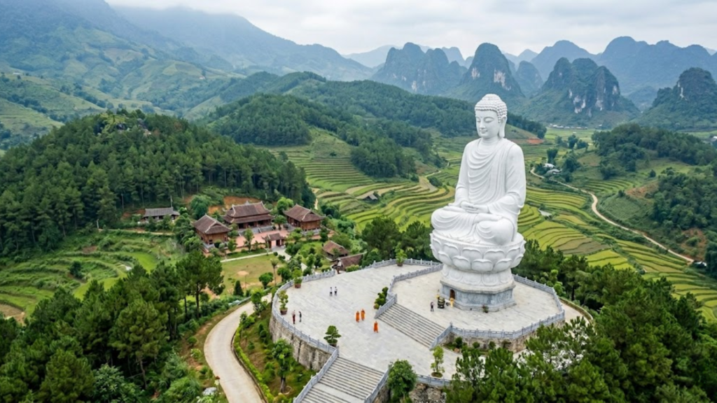 Thi công tượng Phật tại Yên Bái – Thiết kế và thi công tượng tâm linh ngoài trời 4 tượng Phật ngoài trời tại Yên Bái