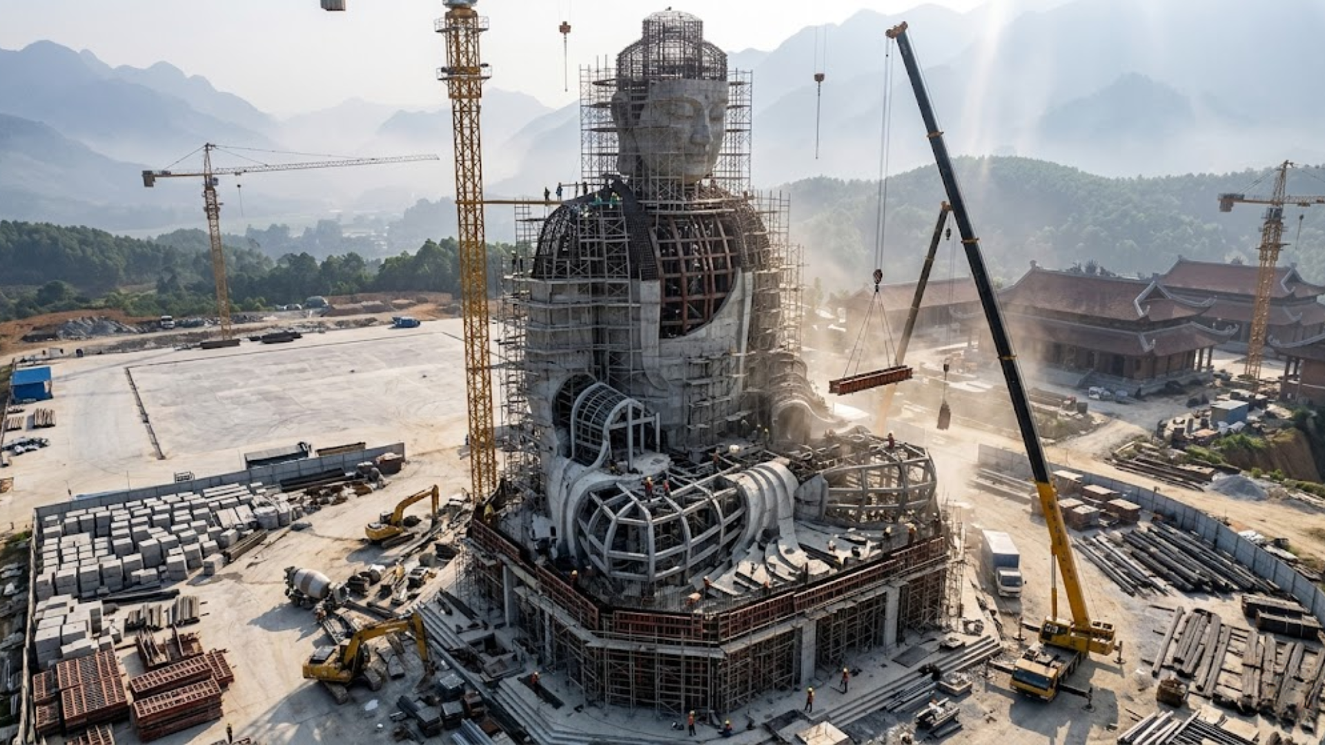 thi công tượng Phật tại Yên Bái