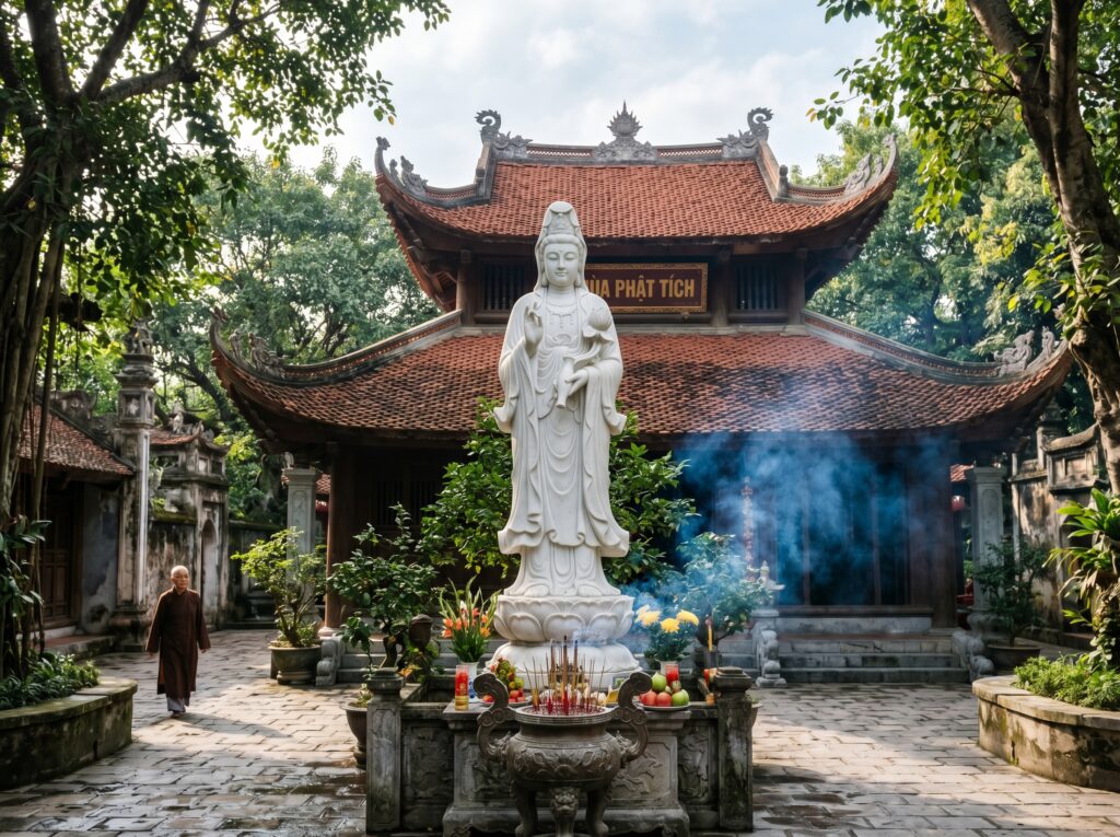 Tượng Quan Âm ngoài trời – Ý nghĩa, chất liệu và vai trò trong kiến trúc cảnh quan 7 tượng quan âm tại chùa