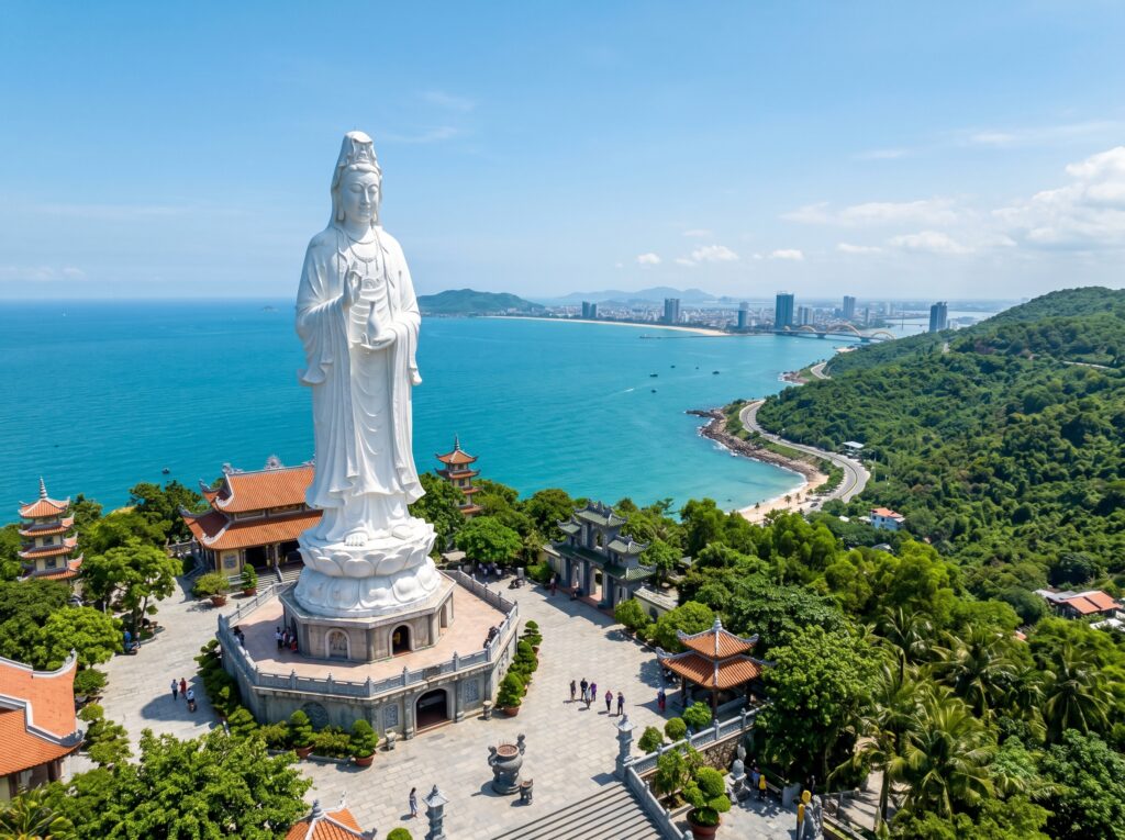 Tượng Quan Âm ngoài trời – Ý nghĩa, chất liệu và vai trò trong kiến trúc cảnh quan 2 tượng phật lớn ngoài trời