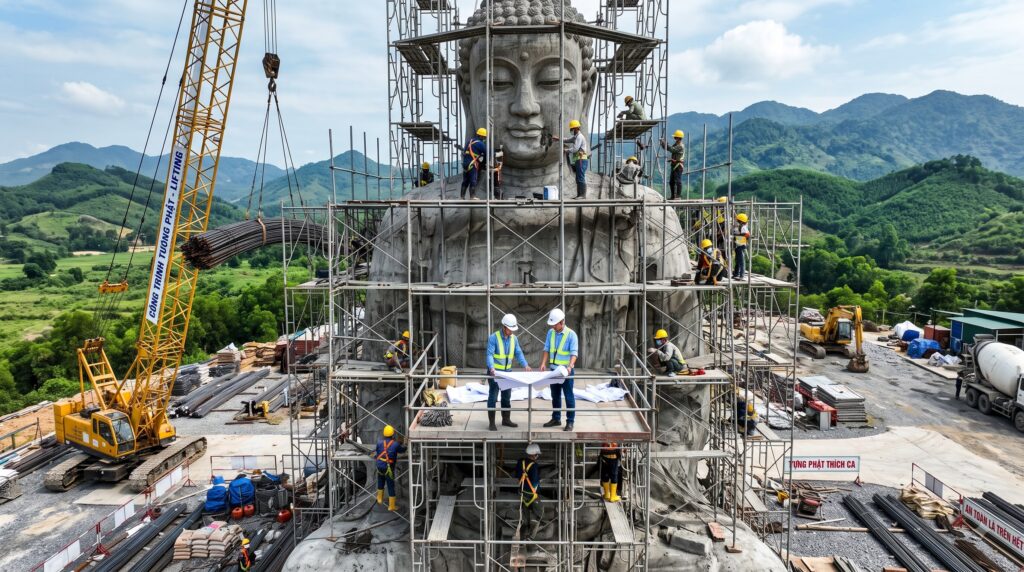 Thi công tượng Phật, tượng Chúa, tượng đài tại Hà Tĩnh – Muốn công trình bền đẹp hàng chục năm, đừng bỏ qua những điều này 2 xây dưng tượng Phật tại Hà Tĩnh