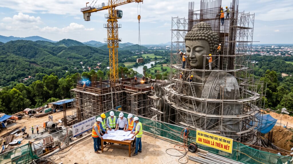 Thi công tượng Phật tại Huế – Gìn giữ vẻ đẹp kiến trúc tâm linh Cố đô 3 thi công tượng Phật tại Huế