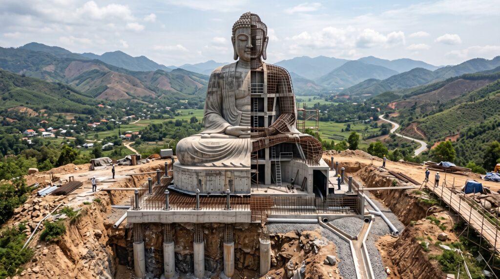 thi công tượng phật tại Quảng Trị
