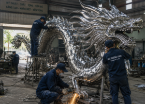 Biểu tượng bằng INOX - Xu thế của tương lai 7 Môi Trường Xanh - Đơn vị chuyên sản xuất, thi công biểu tượng inox quy mô lớn