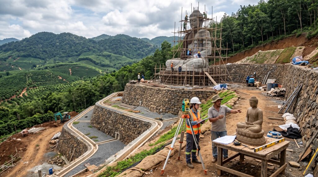Thi công tượng Phật, tượng Chúa, tượng đài tại Đắk Lắk – Khi công trình không chỉ đứng giữa không gian, mà trở thành một phần của núi rừng Tây Nguyên 4 xây dựng tượng phật tại Đăk Lăk